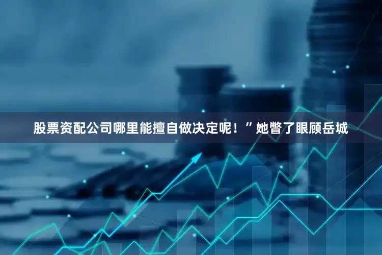 股票资配公司哪里能擅自做决定呢！”她瞥了眼顾岳城